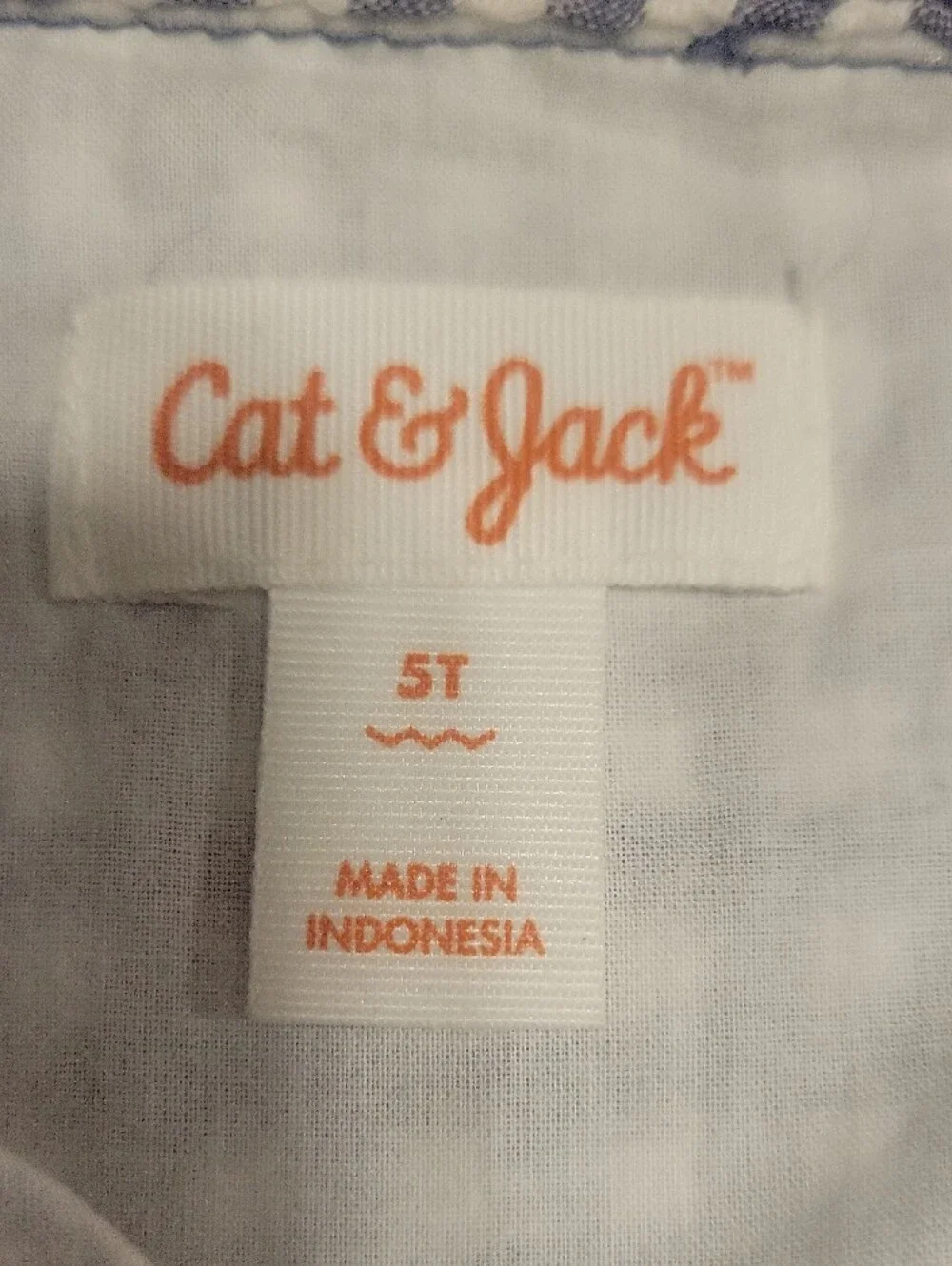 Cat & Jack gingham button